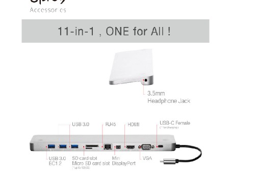 【Macbook最佳必備轉接器】Opro9 USB-C 11ports 多功能轉接器 - 最熱銷的USB Type C轉接器